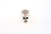 Picture of Skull Brooch ||Shine Clear Rhinestones Hat Scary Punk Skull Bones Brooch Pin