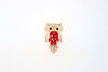 Picture of Owl Brooch || Crystal Opal Red Owl Jewelry Pins For Halloween Party