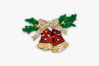 Picture of Christmas Pins & Brooches | Double Bells Brooch Christmas -  Rhinestone Brooch