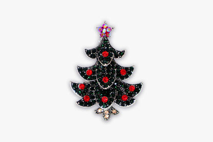 Picture of Rhinestone Crystal Christmas Tree Brooch | Unisex Christmas Brooch Pin - Gift Item