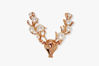 Picture of Unisex Christmas Brooch | Deer Head Christmas Pin  With Pearls - Rhinestone Brooch