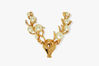 Picture of Unisex Christmas Brooch | Deer Head Christmas Pin  With Pearls - Rhinestone Brooch