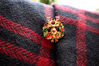 Picture of Vintage Christmas pin | Wreath & Goldtone Deer Head Brooch - Rhinestone Brooch