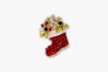 Picture of Christmas Stocking Boot Brooch | Christmas pin - Rhinestone Brooch