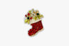 Picture of Christmas Stocking Boot Brooch | Christmas pin - Rhinestone Brooch