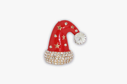 Picture of Cute Santa Hat Christmas Brooch | Christmas Brooch Pins -Fashion Jewelry