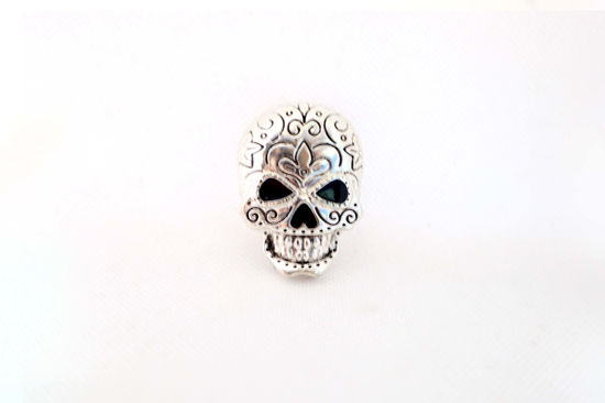 Picture of Crystal Horror Skull Brooch | 3D Skull Lapel Pin | Halloween Accessory