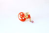 Picture of Red Pumpkin Brooch with Golden Cat | Rhinestone Lapel Pin | Halloween Brooch