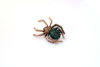 Picture of Gold & Green Rhinestone Spider Brooch | Crystal Pin for Halloween