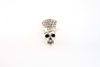 Picture of Shine Clear Rhinestones Hat Scary Punk Skull Brooch | Skull Bones Pin