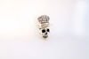 Picture of Shine Clear Rhinestones Hat Scary Punk Skull Brooch | Skull Bones Pin