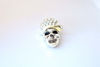 Picture of Shine Clear Rhinestones Hat Scary Punk Skull Brooch | Skull Bones Pin