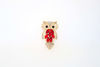 Picture of Crystal Opal Red Owl Brooch | Jewelry Pin for Halloween Party