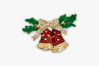 Picture of Christmas Pins & Brooches | Double Bells Christmas Brooch - Rhinestone Brooch