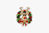 Picture of Vintage Christmas pin | Wreath & Goldtone Deer Head Brooch - Rhinestone Brooch