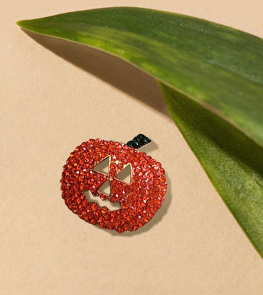 Picture of Full Rhinestone Pumpkin Brooch Pin | Party & Costume Decoration