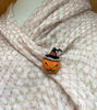 Picture of Pumpkin Brooch | Enamel Rhinestones Black Witch Hat Pumpkin Brooch | Halloween Lapel Pin