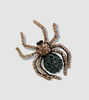 Picture of Gold & Green Rhinestone Spider Brooch | Crystal Pin for Halloween