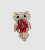 Picture of Crystal Opal Red Owl Brooch | Jewelry Pin for Halloween Party