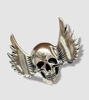 Picture of Crystal Horror Winged Skull Brooch | Halloween Lapel Pin | Gothic Jewelry