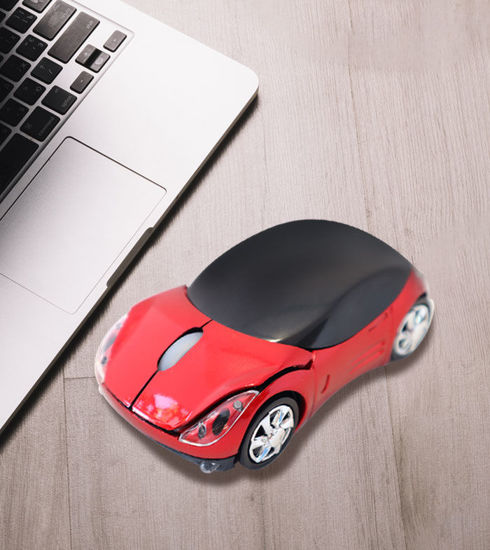 Picture of 2.4GHz Wireless Red 3D Sports Car Mouse with USB Receiver for PC Laptop Computer