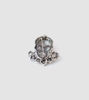 Picture of Shine Clear Rhinestones Floral Punk Skull Brooch | Skull Bones Head Pin