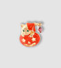 Picture of Red Pumpkin Brooch with Golden Cat | Rhinestone Lapel Pin | Halloween Brooch