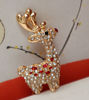 Picture of Deer Brooch | Rhinestone Deer Pin - Christmas Brooch | Deer Christmas Brooch