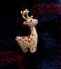 Picture of Deer Brooch | Rhinestone Deer Pin - Christmas Brooch | Deer Christmas Brooch